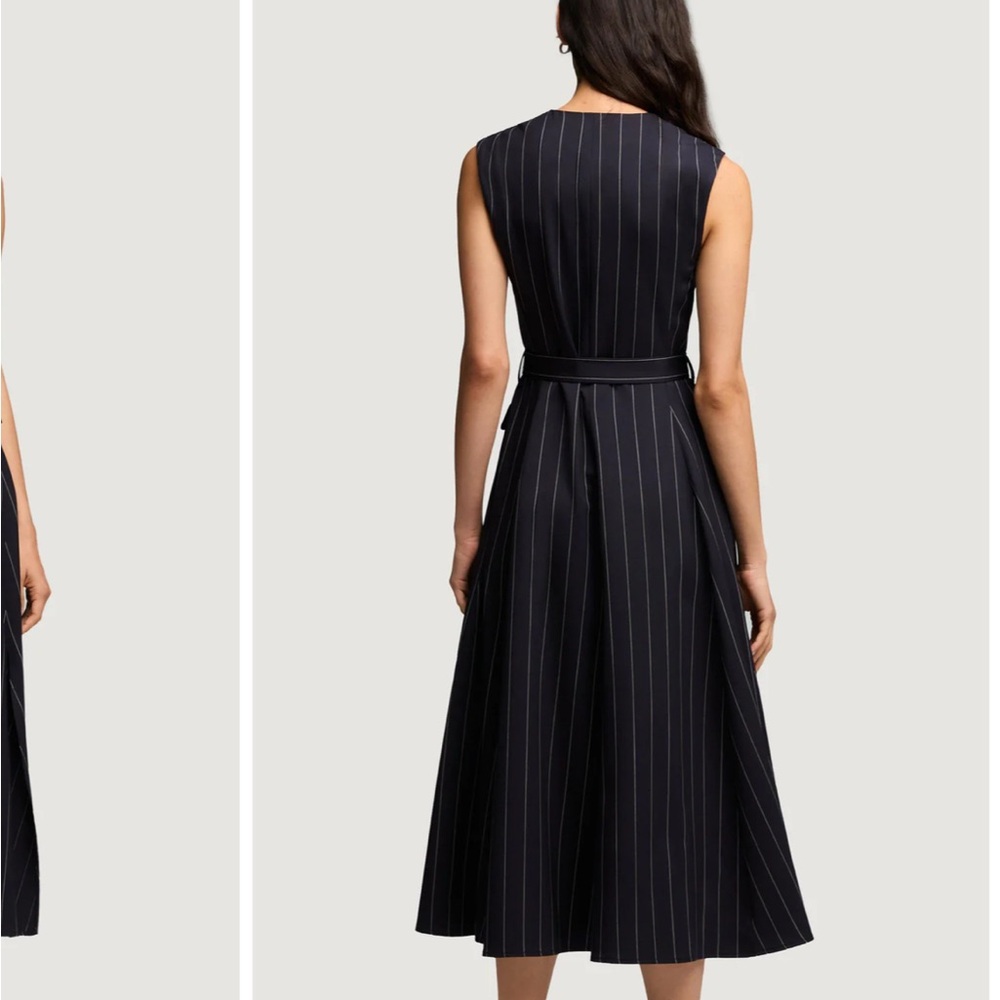 ARGENT WOOL PINSTRIPED DRESS SIZE 2 - Picture 2 of 4